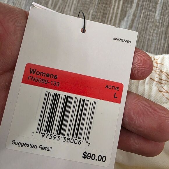 Nike Air Jordan MVP Flight Denim Jean Shorts White Beige Women's Large L AOP New - Picture 9 of 14